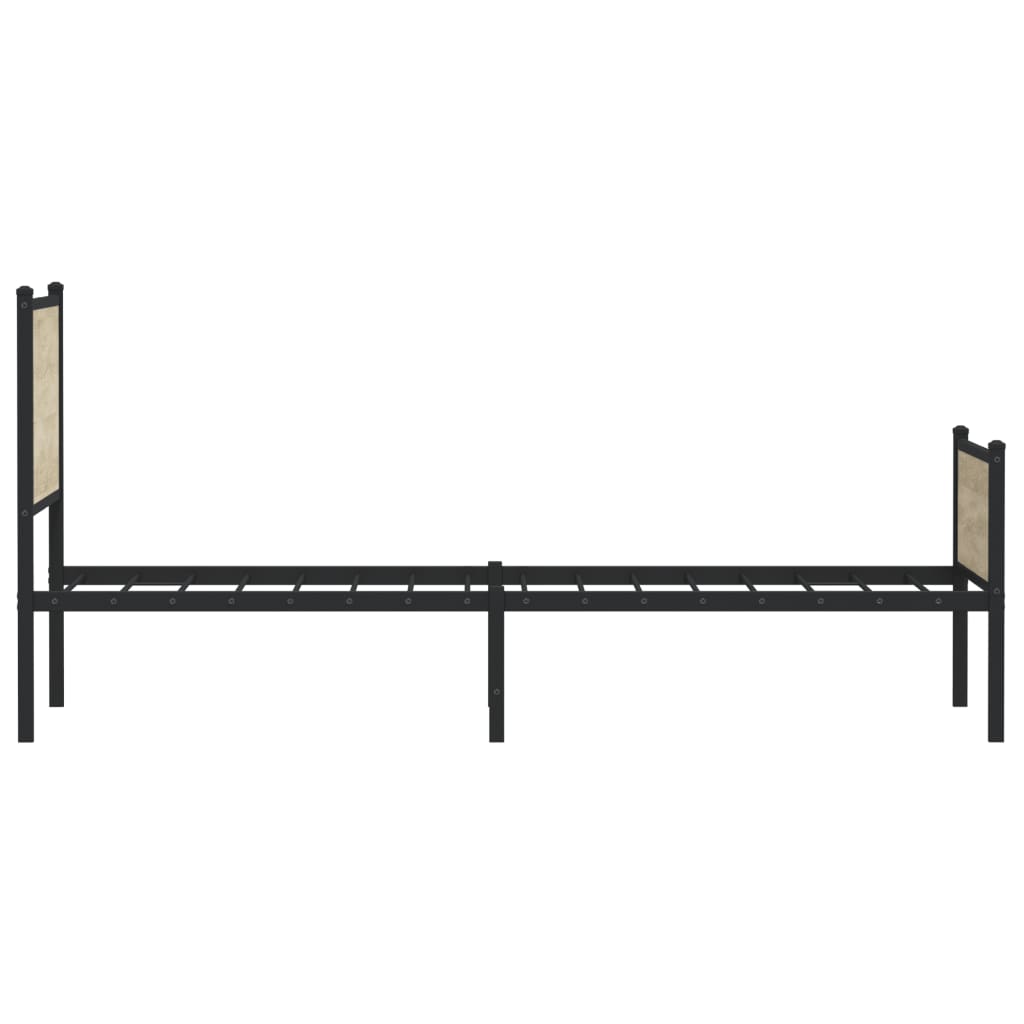 Metal Bed Frame without Mattress Sonoma Oak 75x190 cm Small Single - Heavenlybeds
