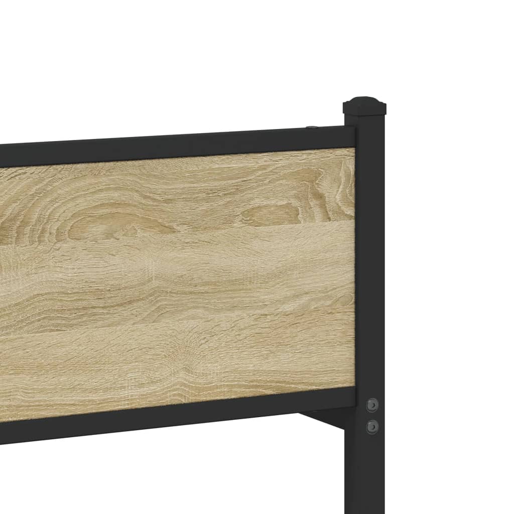 Metal Bed Frame without Mattress Sonoma Oak 75x190 cm Small Single - Heavenlybeds