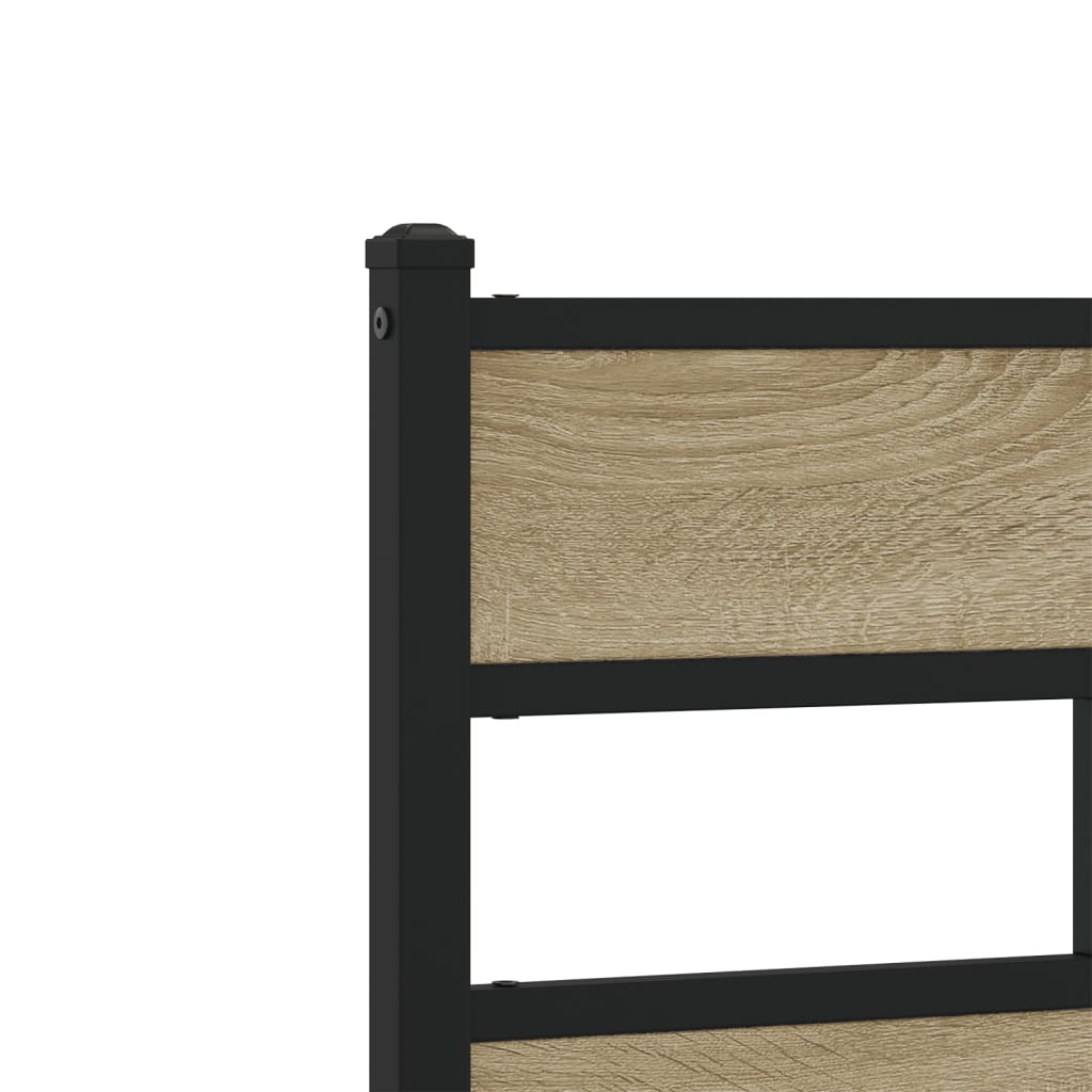 Metal Bed Frame without Mattress Sonoma Oak 140x190 cm - Heavenlybeds