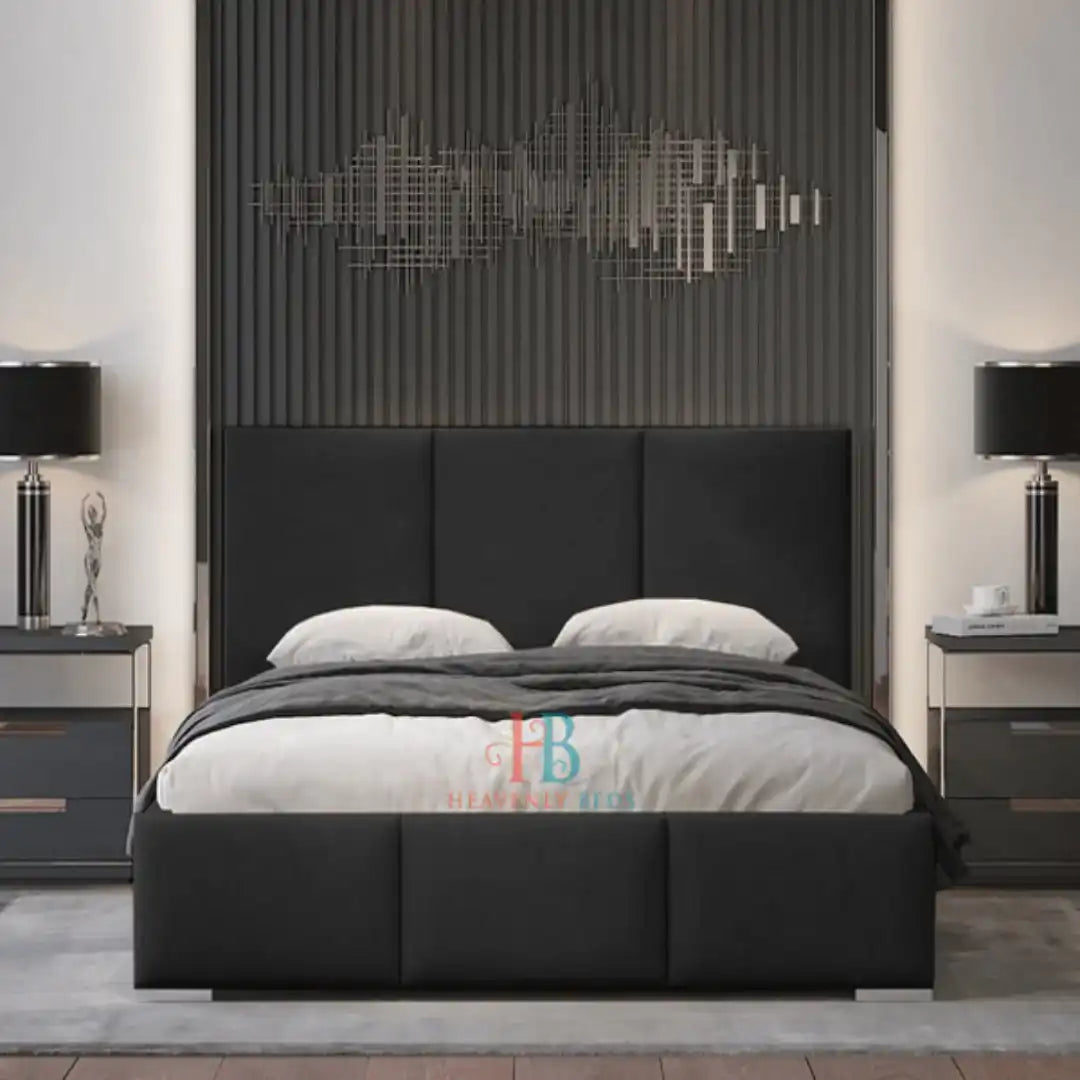black panel bed frame kingsize