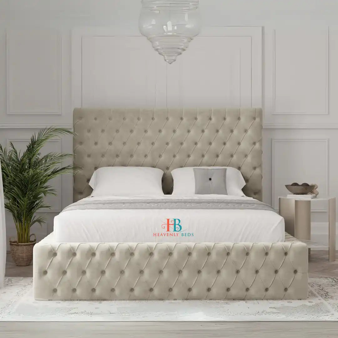 King size upholstered bed frame
