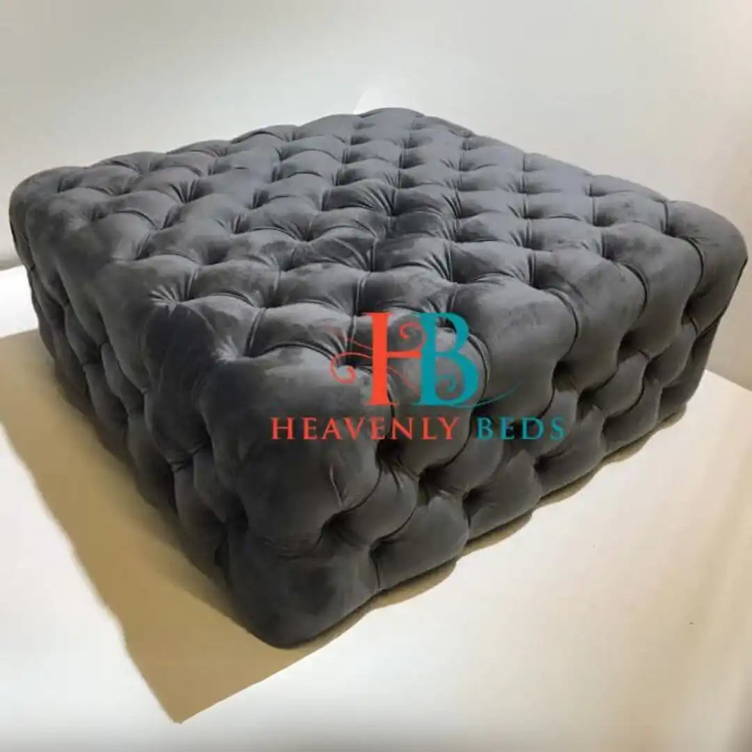 Ariel Square Chesterfield Buttoned Pouffe Footstool
