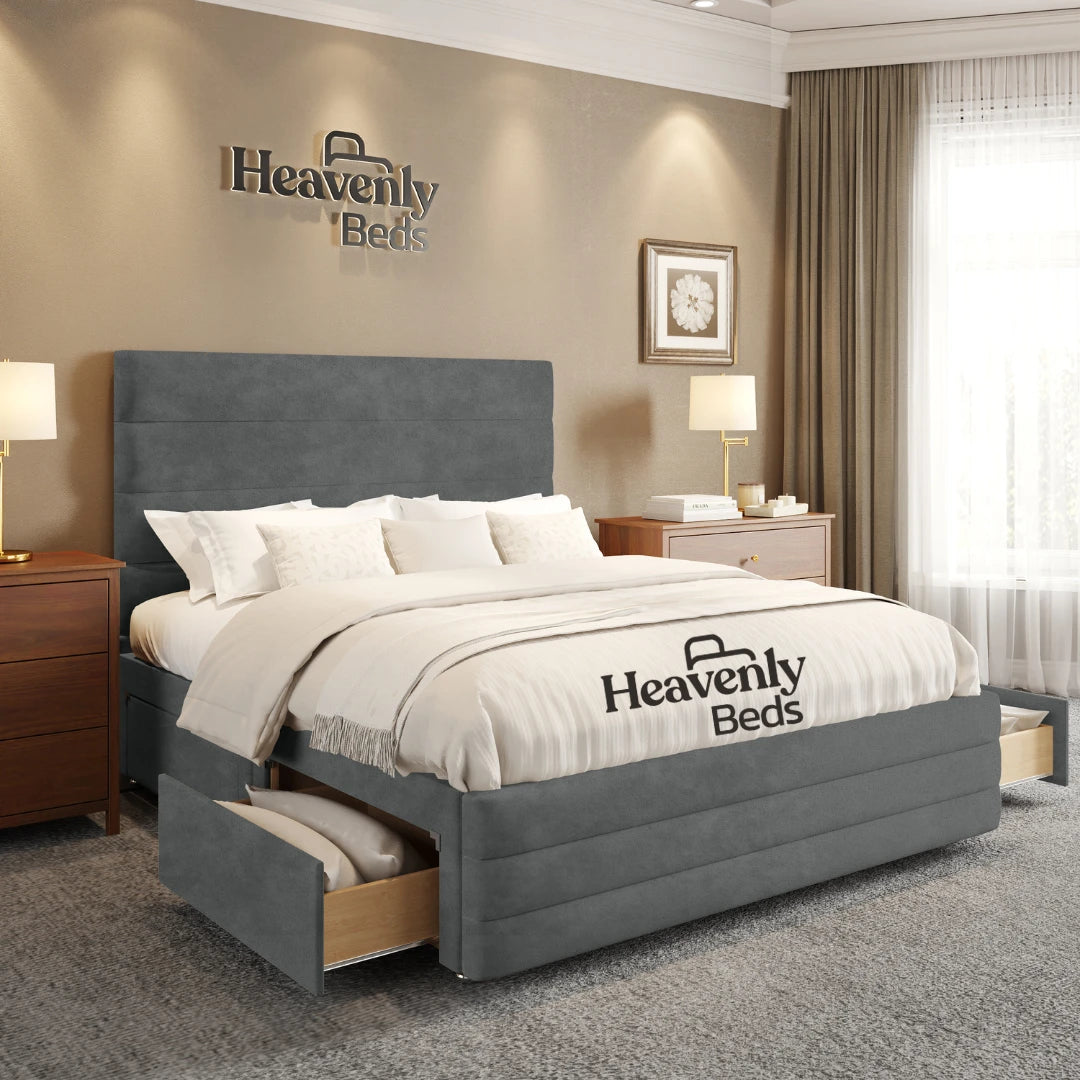 Storage bed with drawers made by Heavenlybeds