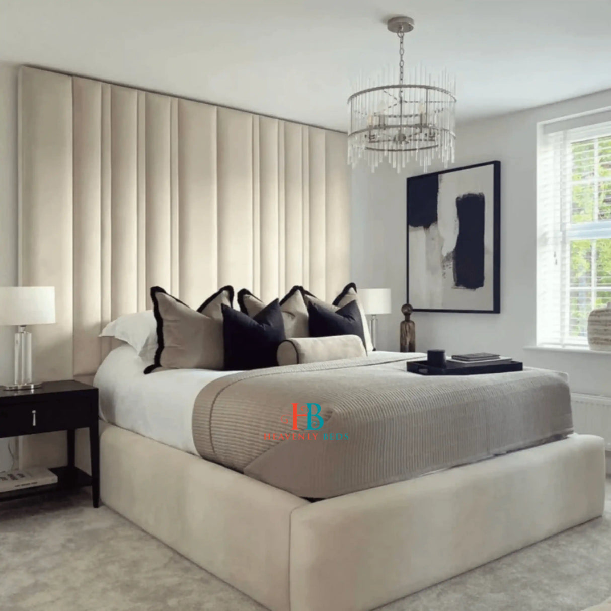 Nova Panel Bed Frame with Oversized Headboard - Heavenlybeds