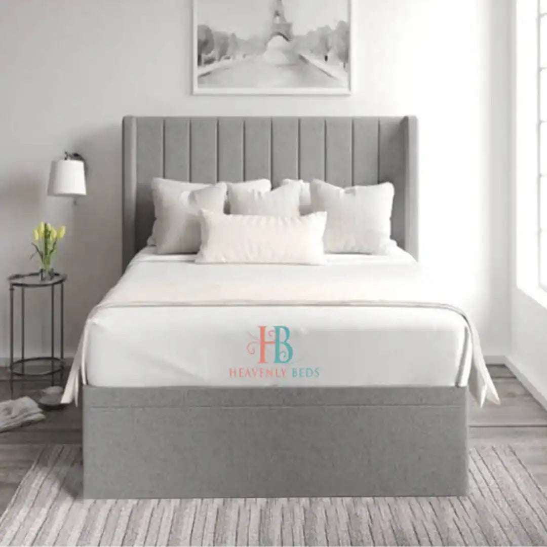 grey wingback bed in 6ft super king size