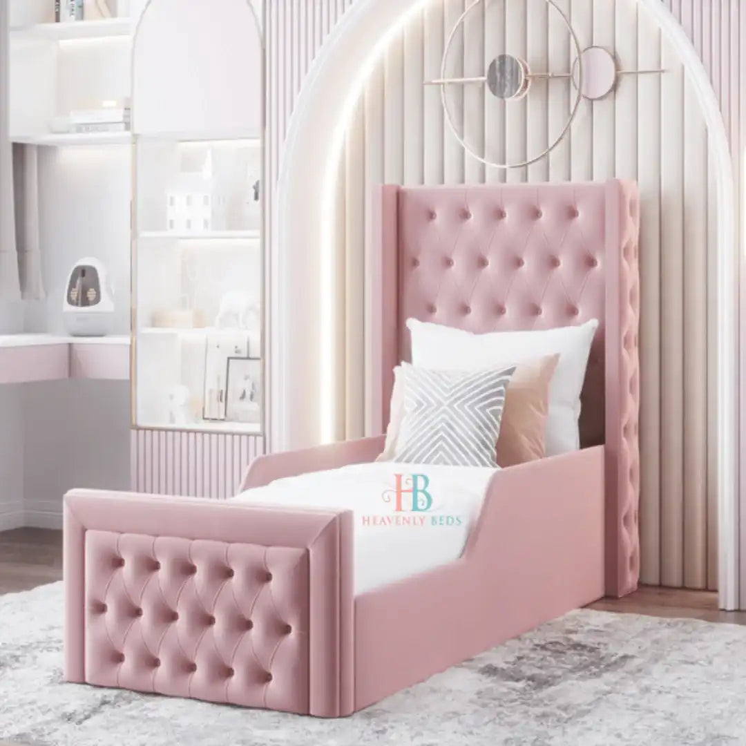 Apollo Kids Wingback Bedframe + Free 8" Mattress 3ft-4ft-4ft6-5ft