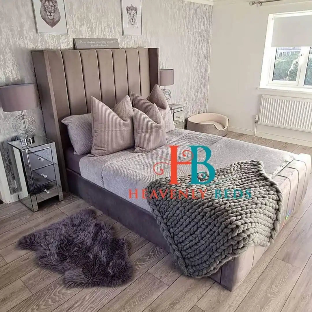 Chloe Panel Upholstered Bed Frame High Footboard