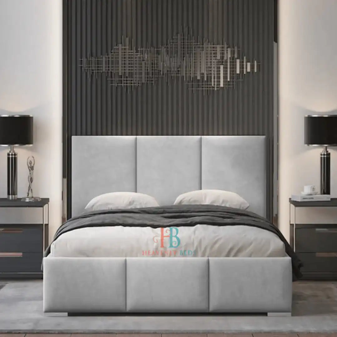 light grey bed frame with storage - 54" headboard