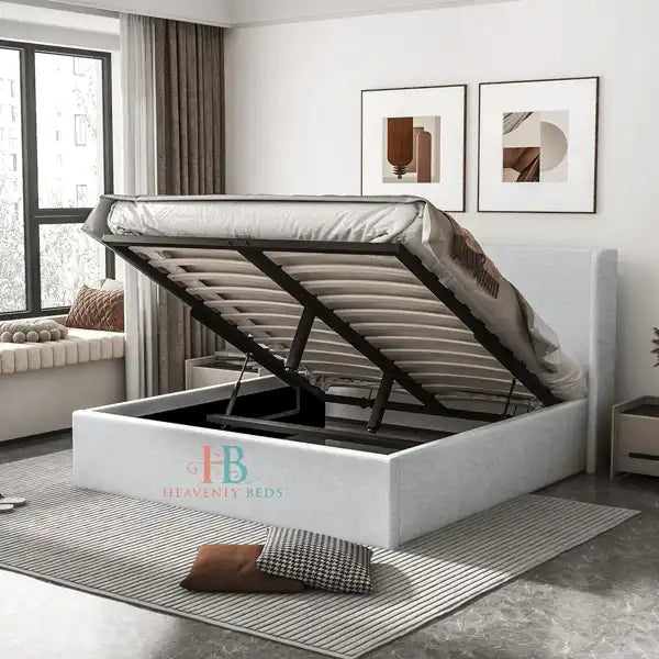 White storage bed