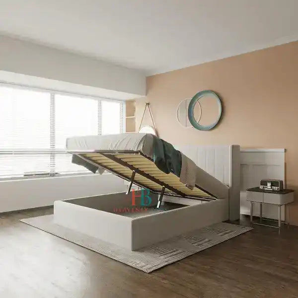ottoman storage bed in grey
