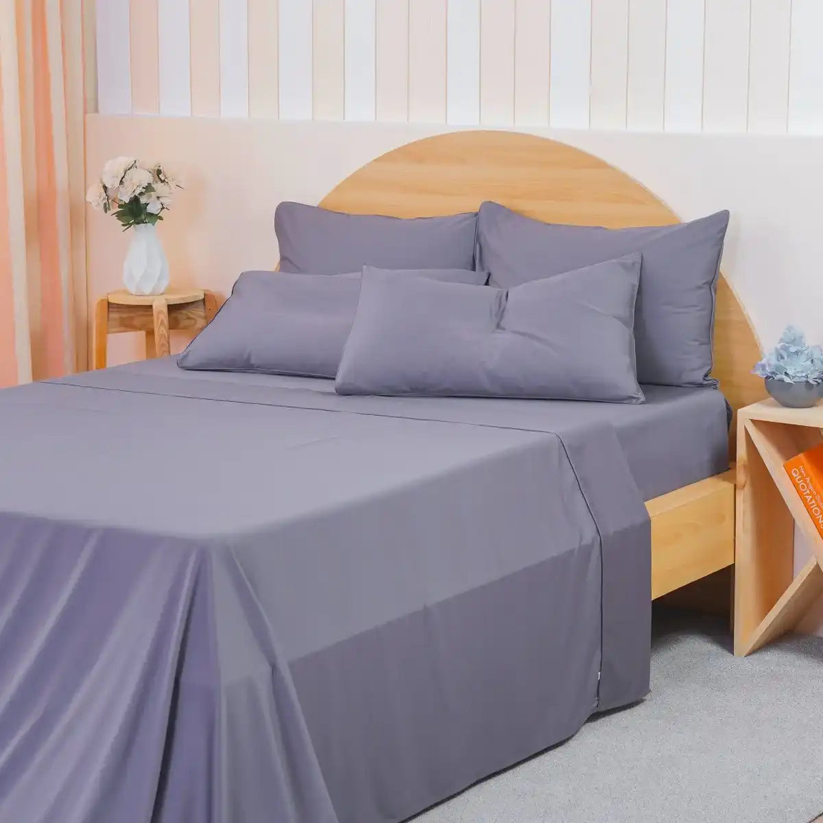 Ackly Bamboo - Charcoal Flat Sheet