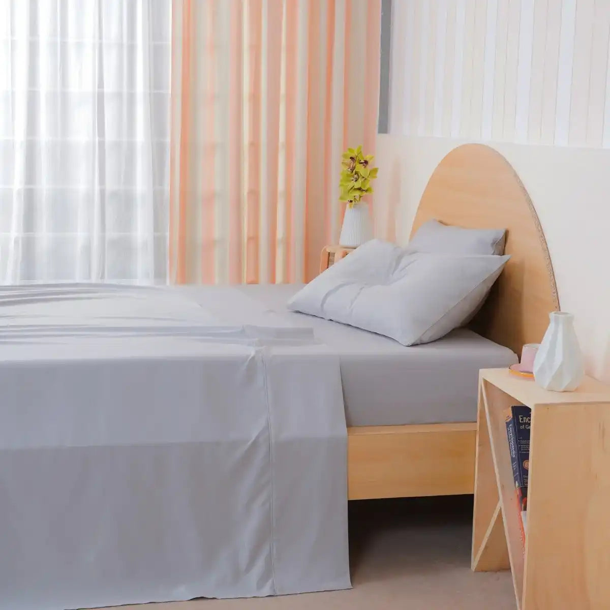 Ackly Bamboo - Dove Grey Flat Sheet