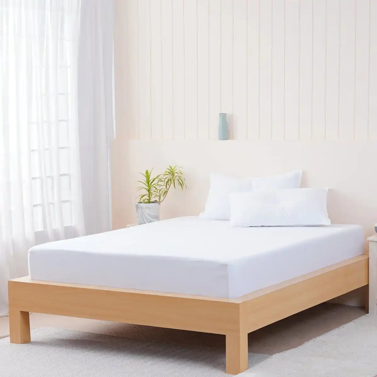 Bella Flanellette Brushed Cotton - White Fitted Sheet