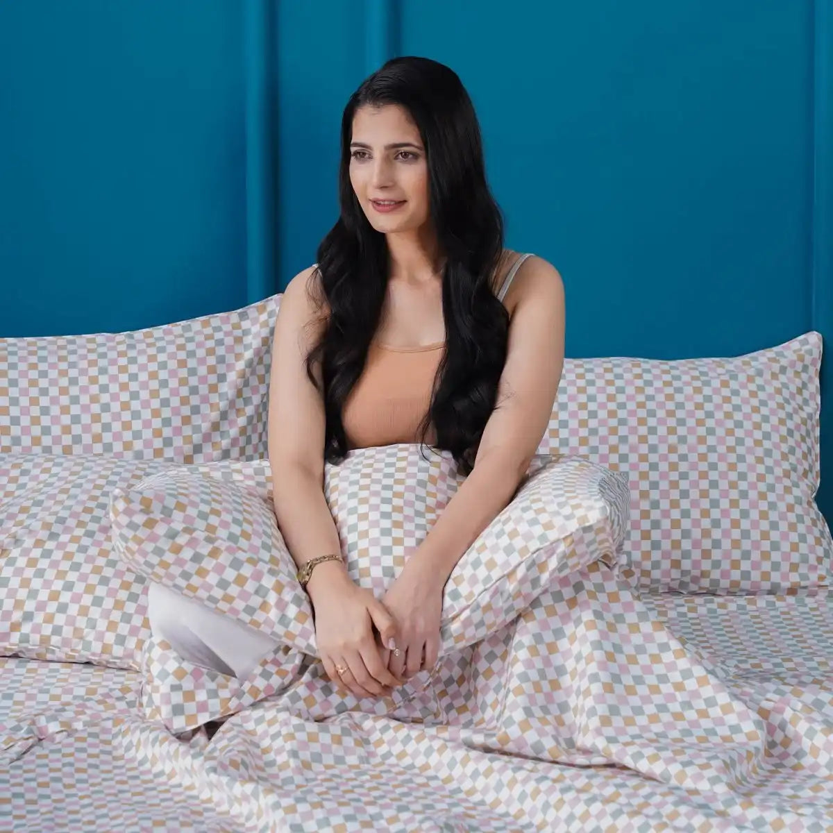 Ella Cotton - Gems Checkerboard Pillowcases Pair