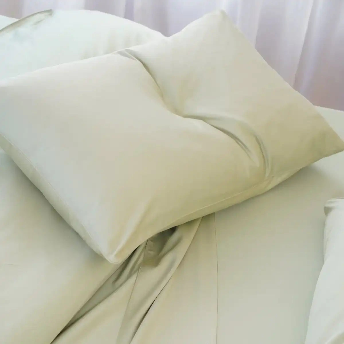 Ella Cotton - Sage Green Pillowcases Pair