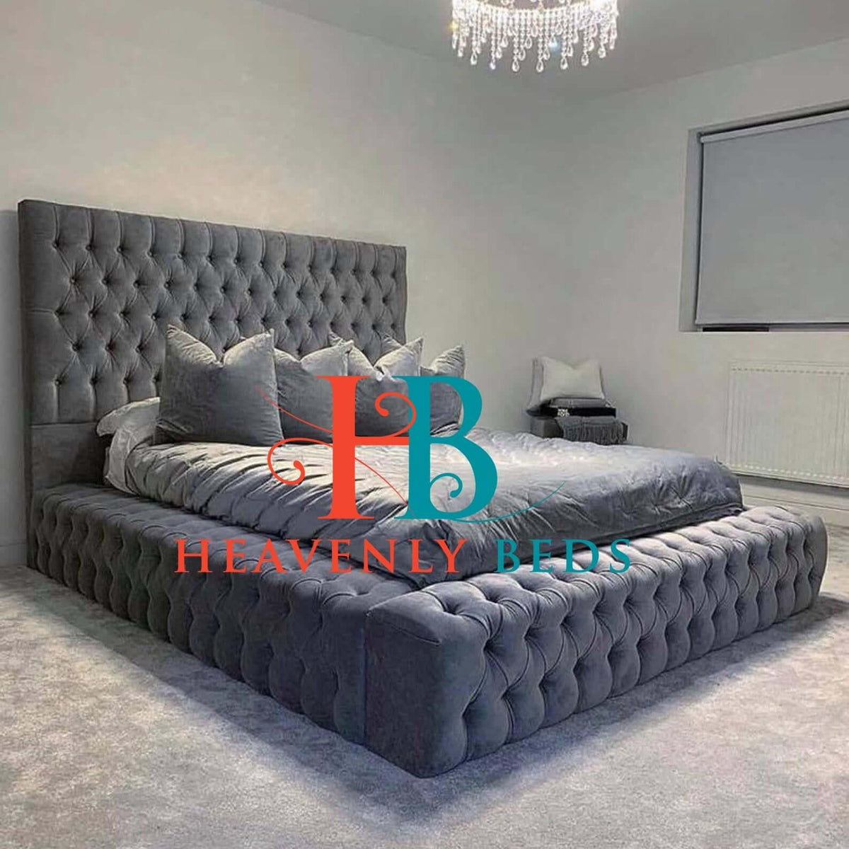 Emperor Ambassador Ottoman Bed Frame 5ft King size Grey Heavenlybeds