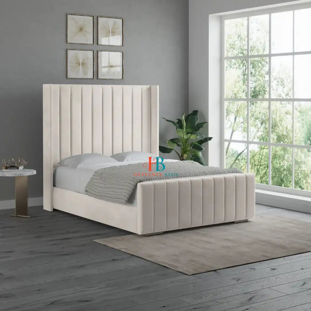 Colton Wingback Upholstered Bed Frame - Heavenlybeds