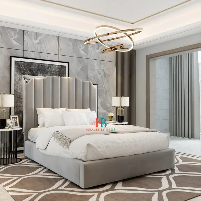 Starlight Art Deco Bedframe + Tall Headboard - Heavenlybeds