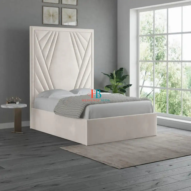 Bronte Upholstered Bed Frame + Tall Headboard - Heavenlybeds