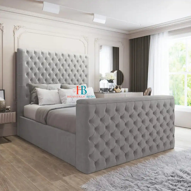 Blaze Buttoned TV Bed Frame - Heavenlybeds