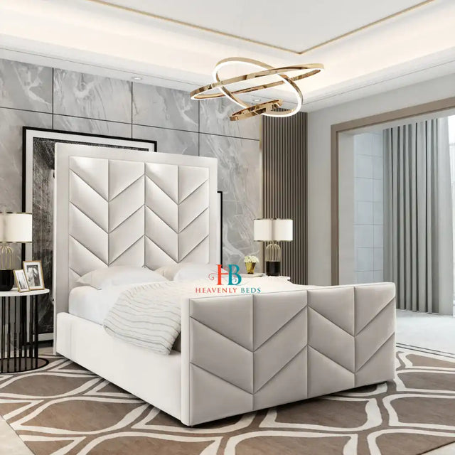 Thames Upholstered Ottoman Bed Frame + High Footboard - Heavenlybeds