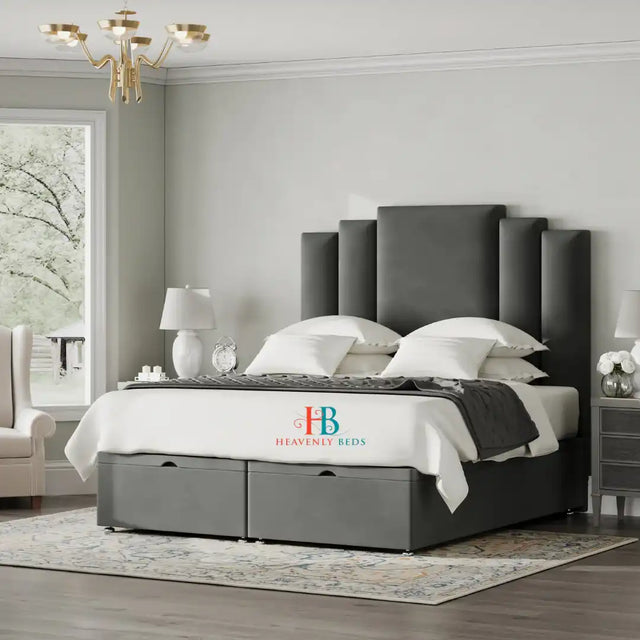 Lyon Ottoman Divan Bed and Headboard Set - Heavenlybeds