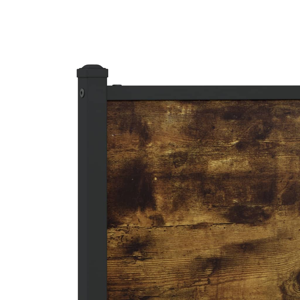 Metal Bed Frame without Mattress Smoked Oak 180x200 cm Super King