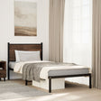 Metal Bed Frame without Mattress Brown Oak 90x190 cm Single - Heavenlybeds