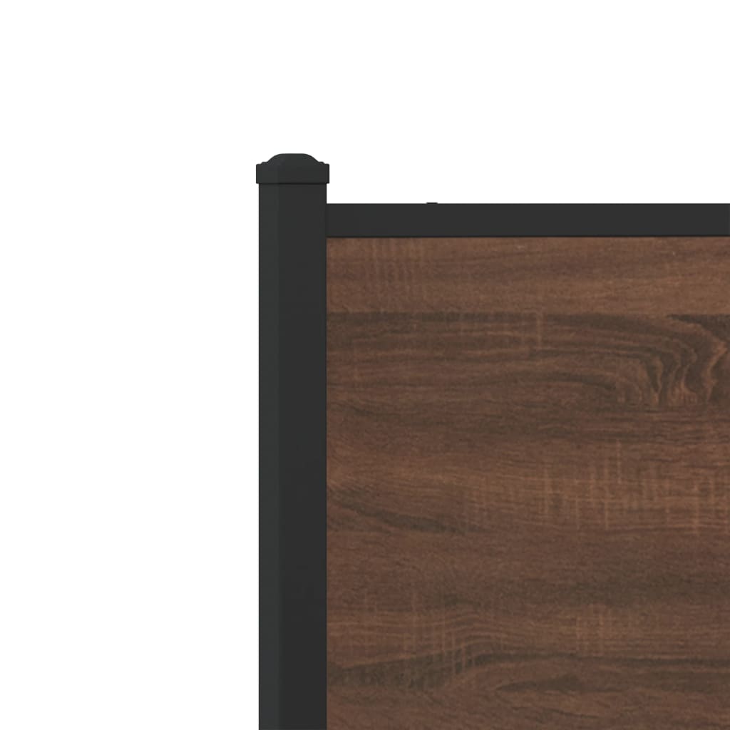 Metal Bed Frame without Mattress Brown Oak 75x190 cm Small Single