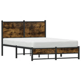 Metal Bed Frame without Mattress Smoked Oak 120x200 cm