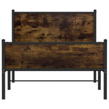 Metal Bed Frame without Mattress Smoked Oak 100x190 cm