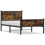 Metal Bed Frame without Mattress Smoked Oak 100x200 cm