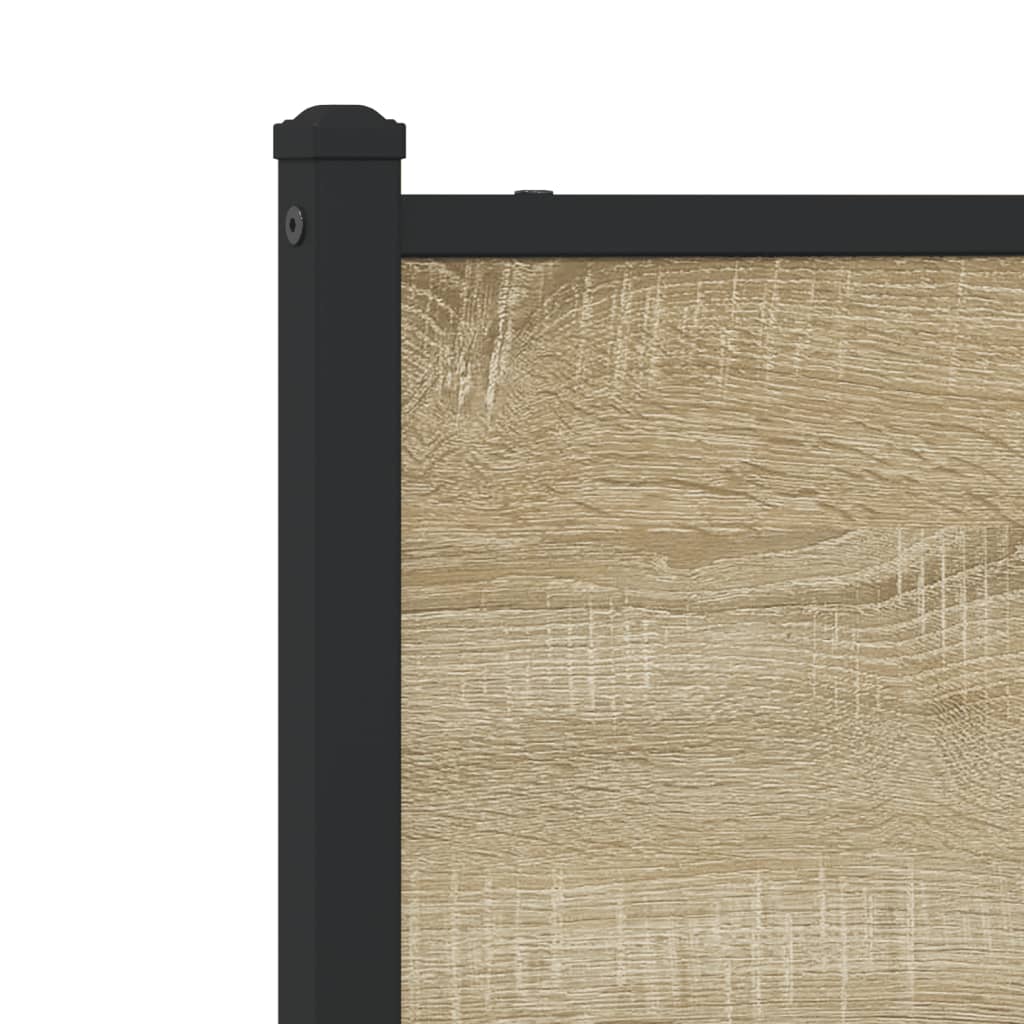 Metal Bed Frame without Mattress Sonoma Oak 75x190 cm Small Single