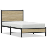 Metal Bed Frame without Mattress Sonoma Oak 80x200 cm