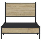 Metal Bed Frame without Mattress Sonoma Oak 80x200 cm