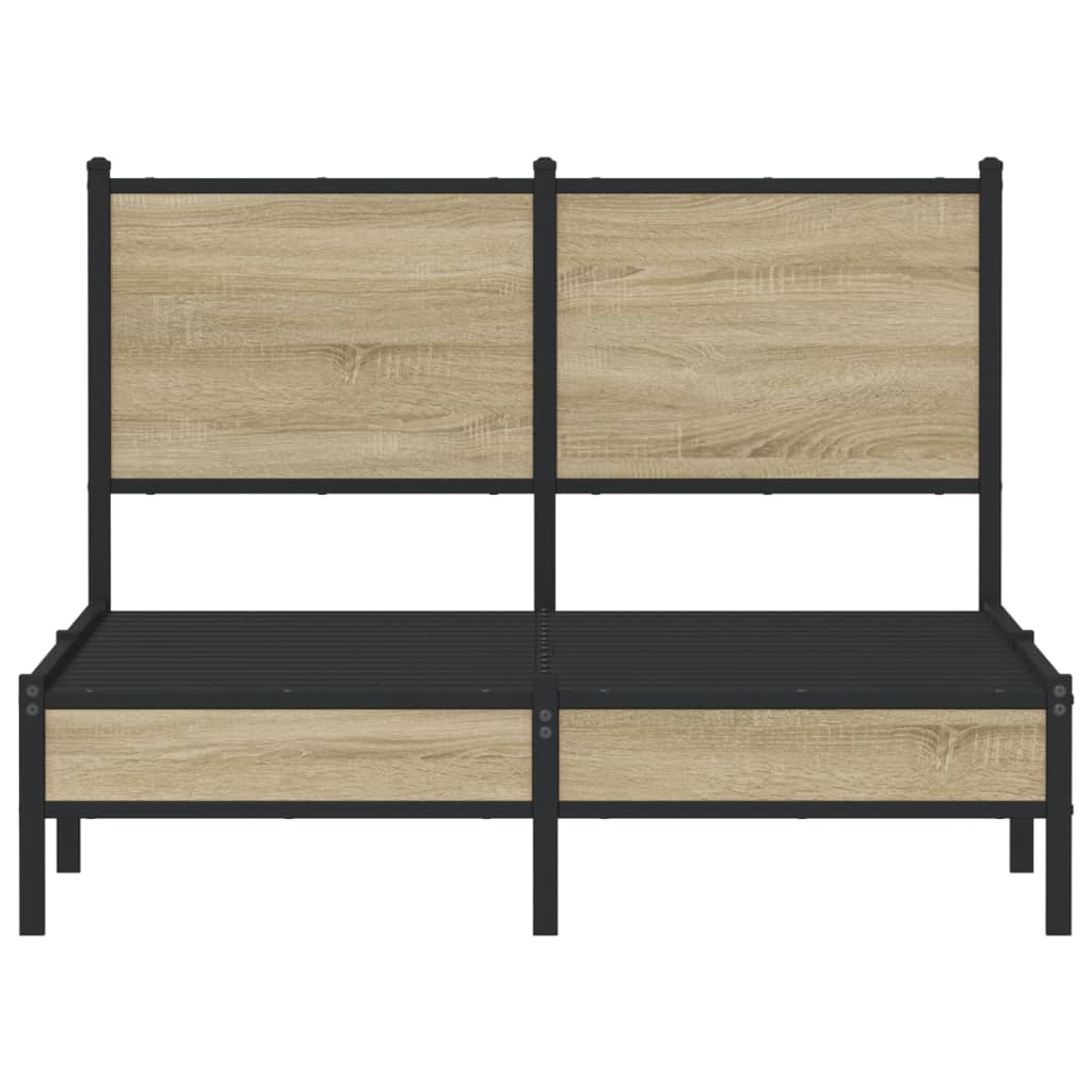 Metal Bed Frame without Mattress Sonoma Oak 120x200 cm