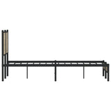 Metal Bed Frame without Mattress Sonoma Oak 120x200 cm