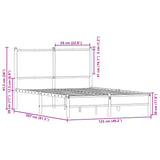 Metal Bed Frame without Mattress Sonoma Oak 120x200 cm