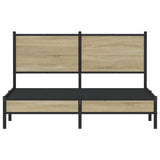 Metal Bed Frame without Mattress Sonoma Oak 137x190 cm