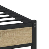 Metal Bed Frame without Mattress Sonoma Oak 137x190 cm