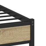 Metal Bed Frame without Mattress Sonoma Oak 150x200 cm King Size