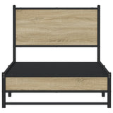 Metal Bed Frame without Mattress Sonoma Oak 80x200 cm