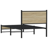 Metal Bed Frame without Mattress Sonoma Oak 80x200 cm