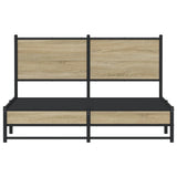 Metal Bed Frame without Mattress Sonoma Oak 140x190 cm