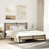 Metal Bed Frame without Mattress Sonoma Oak 140x190 cm