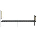 Metal Bed Frame without Mattress Sonoma Oak 90x200 cm