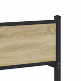 Metal Bed Frame without Mattress Sonoma Oak 100x190 cm