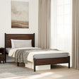 Metal Bed Frame without Mattress Brown Oak 100x190 cm - Heavenlybeds