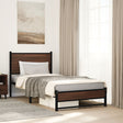 Metal Bed Frame without Mattress Brown Oak 75x190 cm Small Single - Heavenlybeds