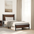 Metal Bed Frame without Mattress Brown Oak 90x200 cm - Heavenlybeds